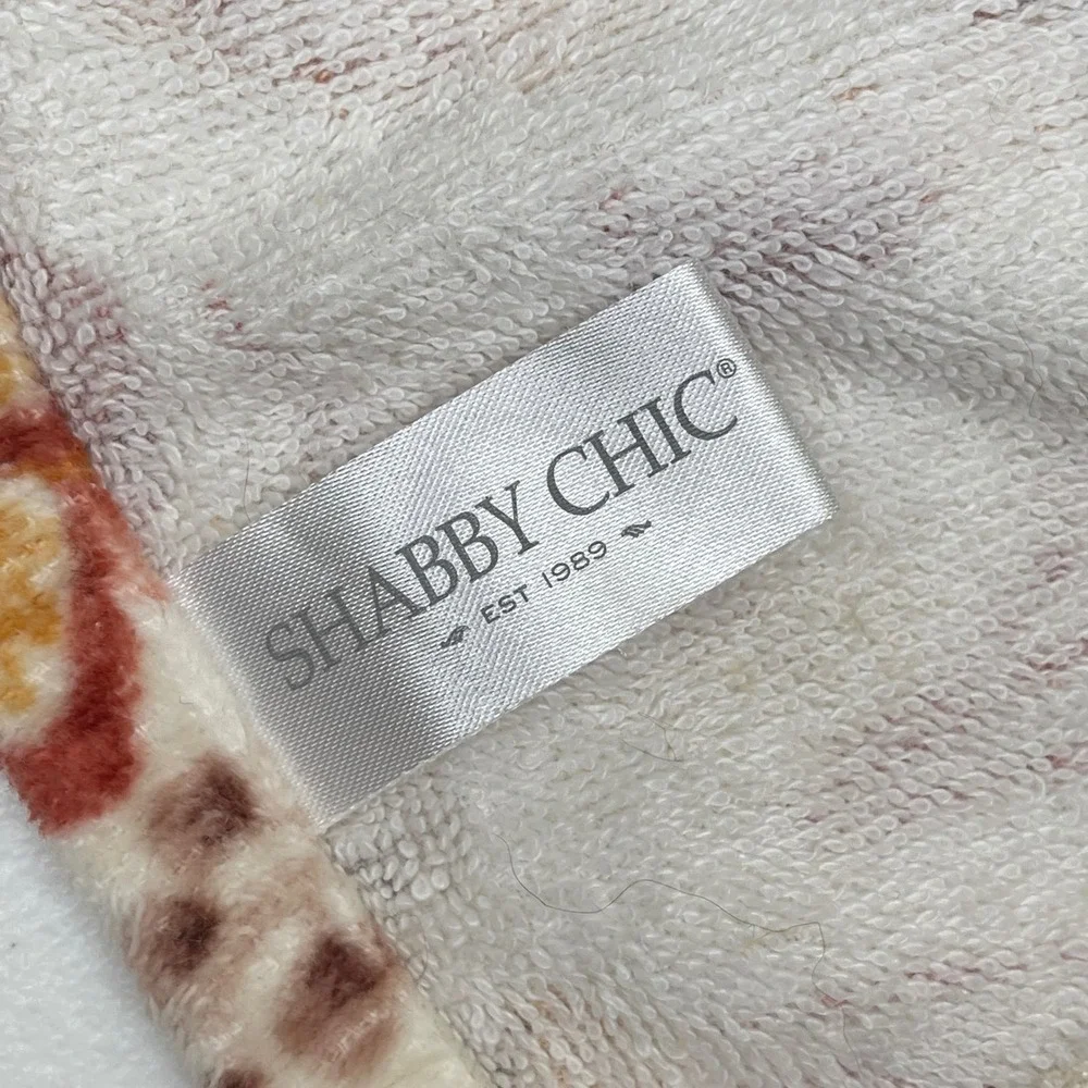 Shabby Chic Mushroom Hand‎ Towel Cream Orange Bamboo Cotton Cottagecore Boho